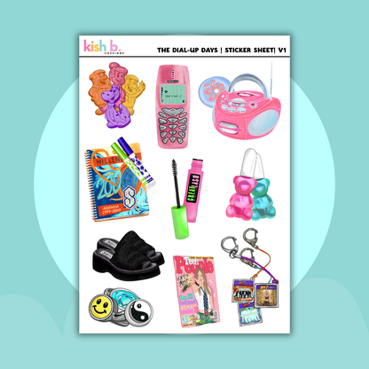 The Dial-Up Days|Journal| Sticker Sheet