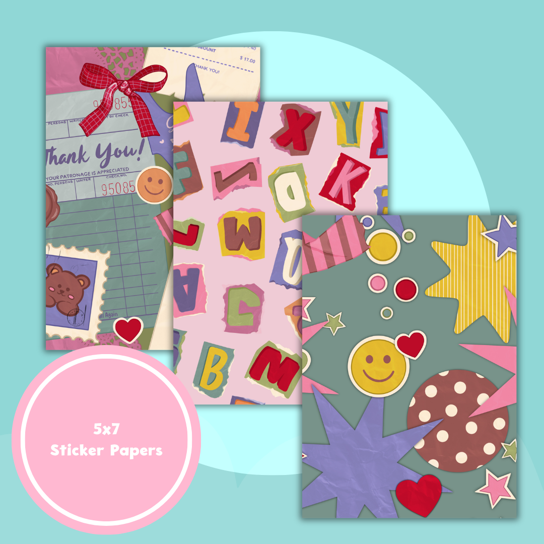 Junk Journal Essentials-Paper Pack |Journal| Sticker Sheet(s)