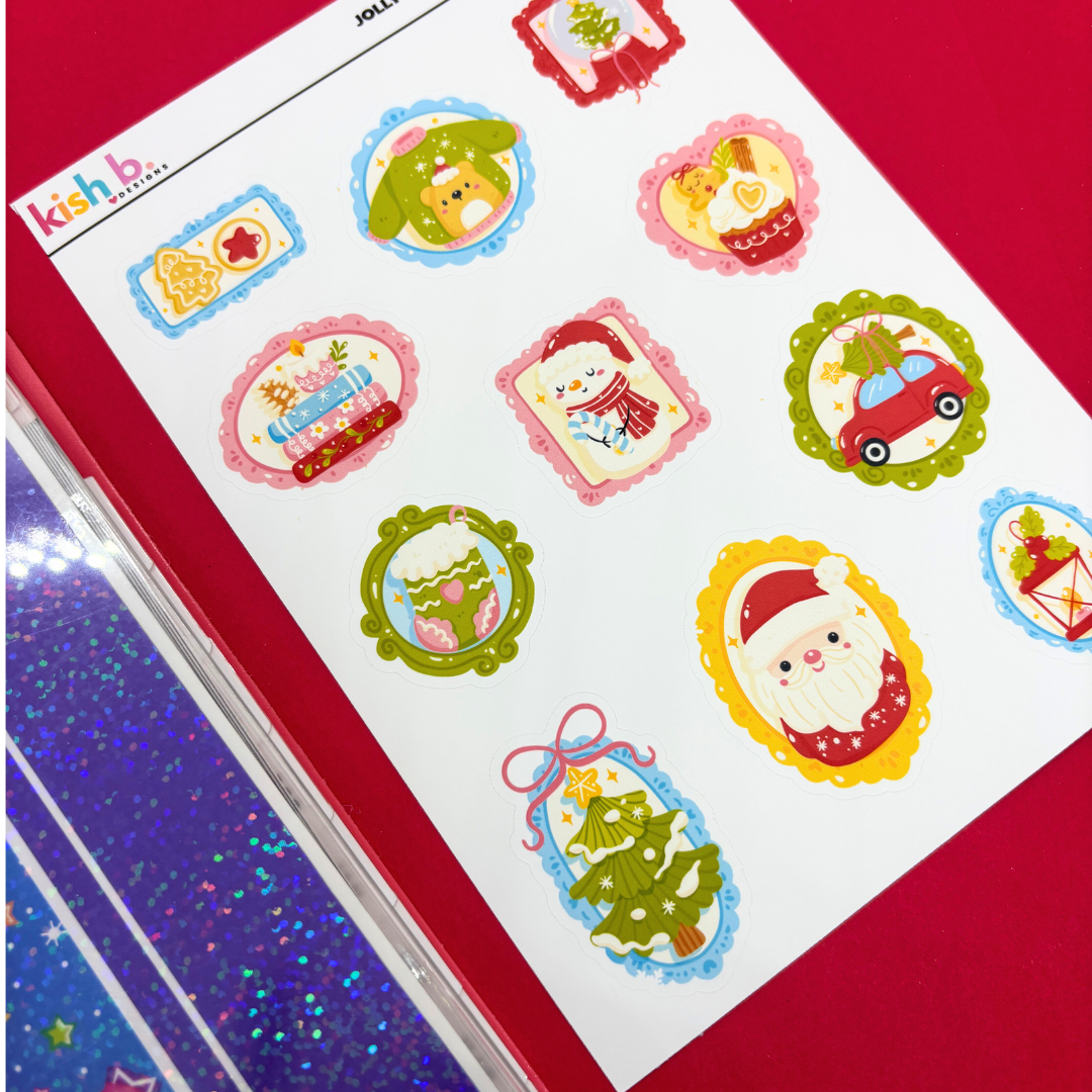 Jolly Holiday Frame  |Journal| Sticker Sheet