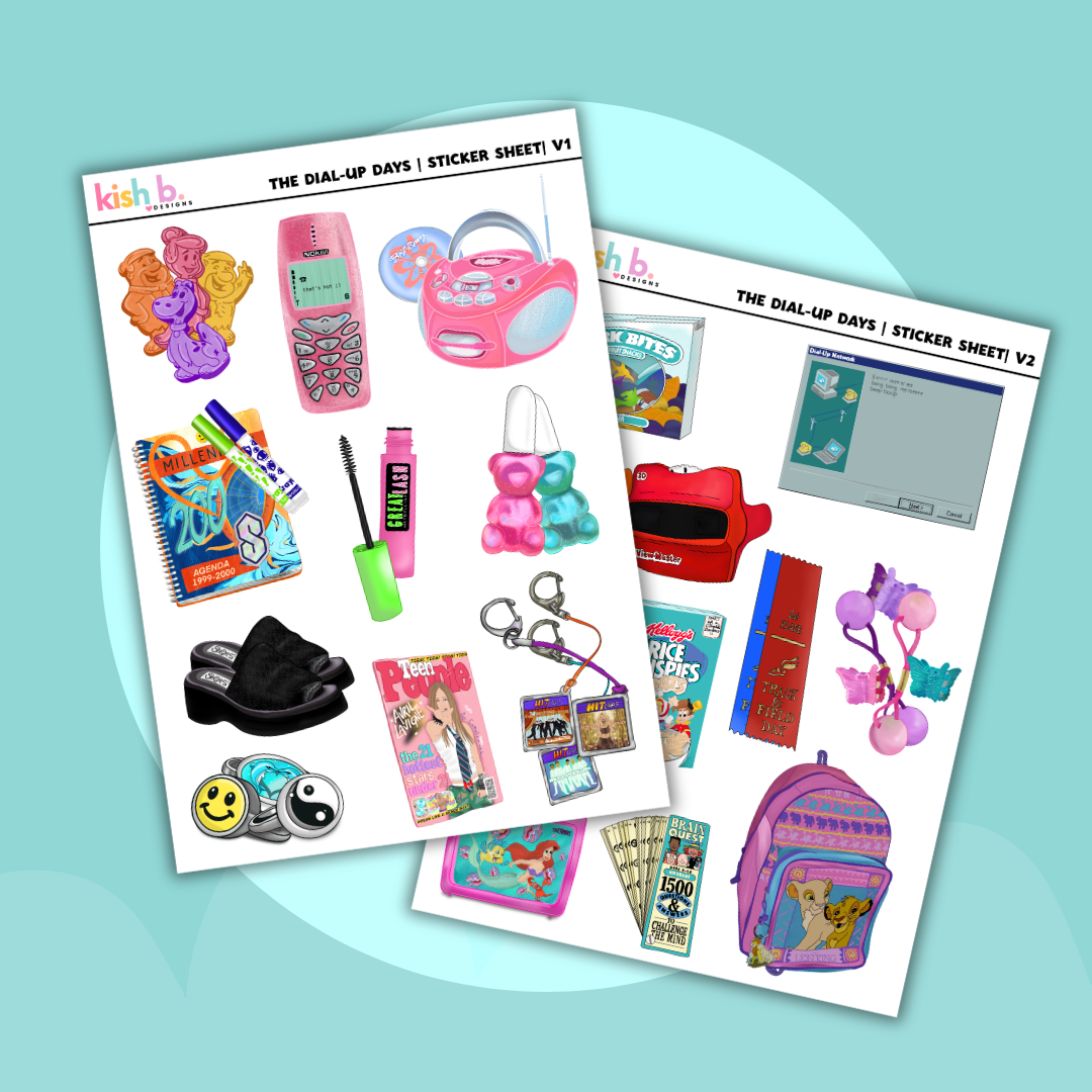 The Dial-Up Days|Journal| Sticker Sheet
