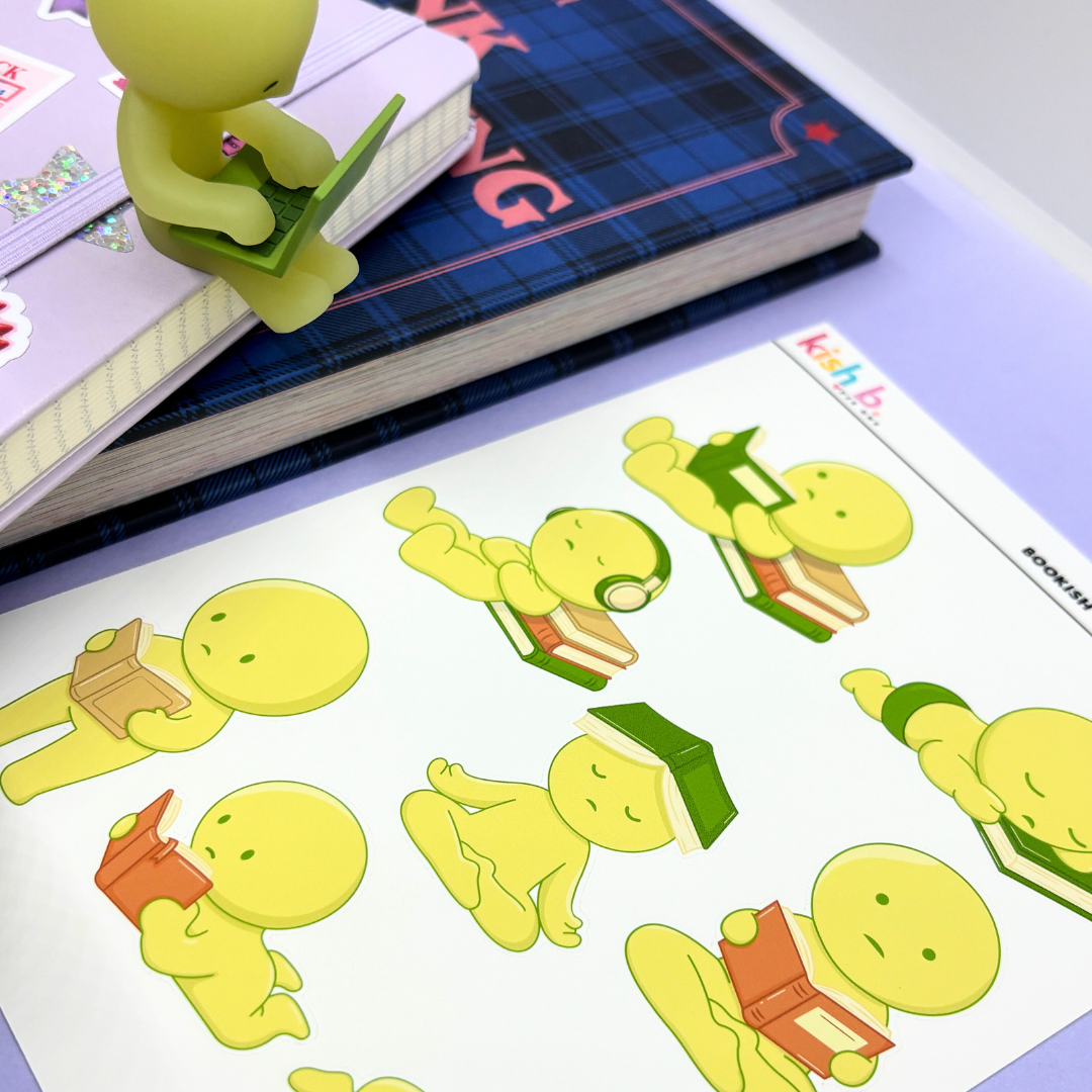 Bookish Green Men |Journal| Sticker Sheet