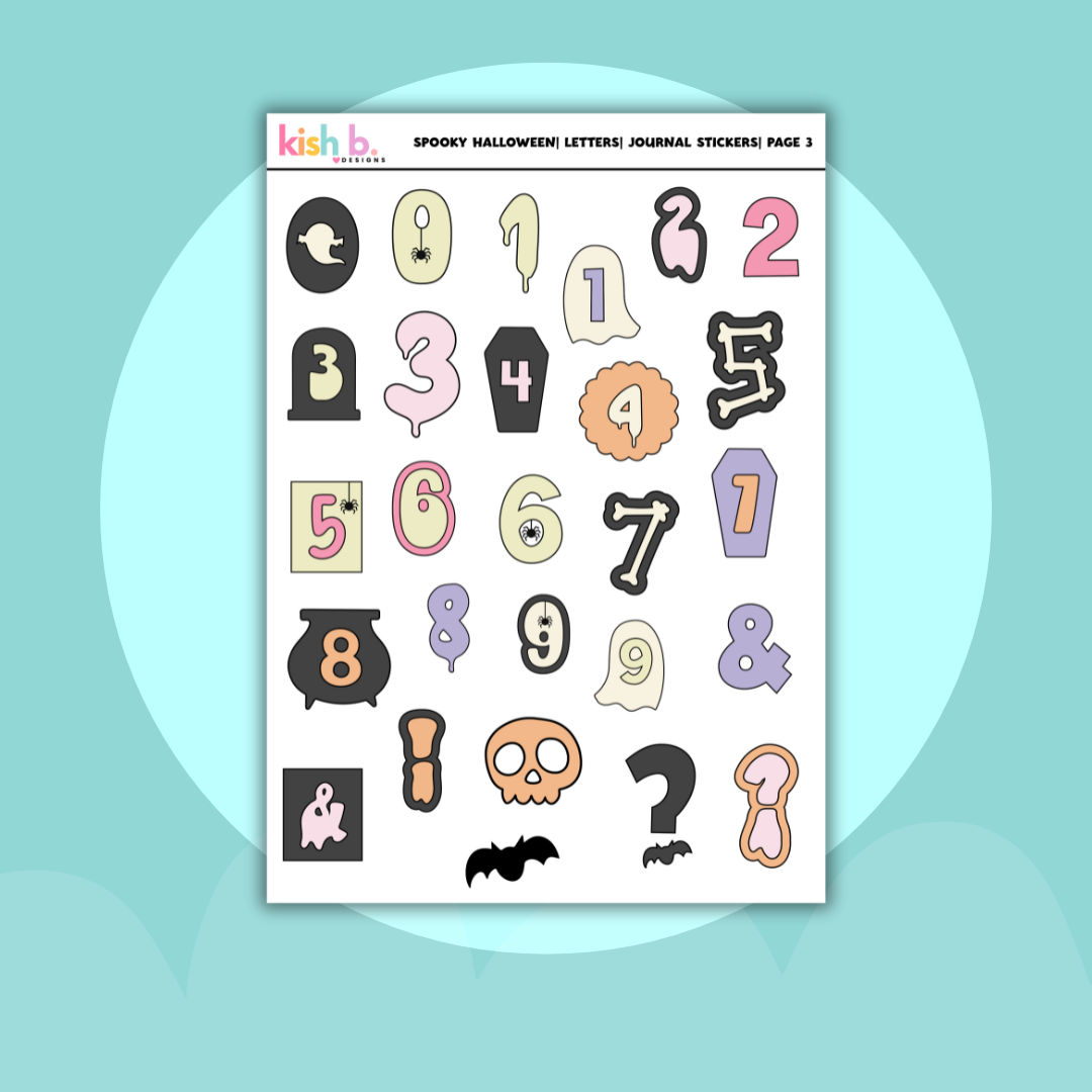 Spooky Halloween Letters | Journal Stickers