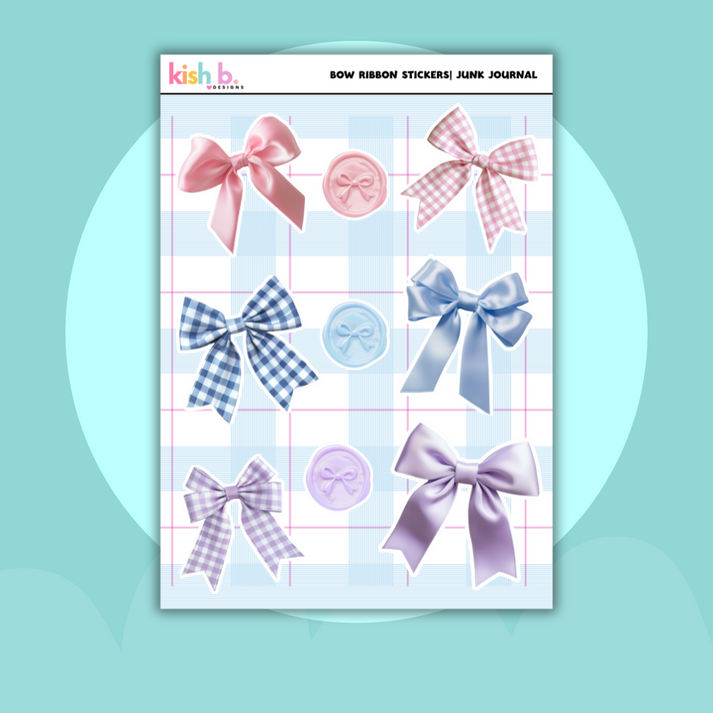 Bow Ribbon |Journal| Sticker Sheet – Simply Me, Kish
