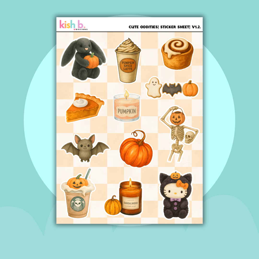 Cute Oddities |Journal| Sticker Sheet