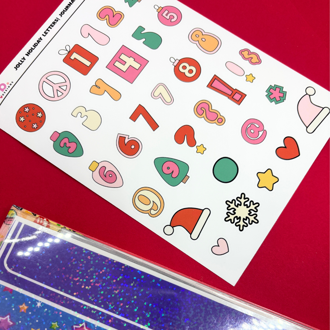 Jolly Holiday Letters | Journal Stickers