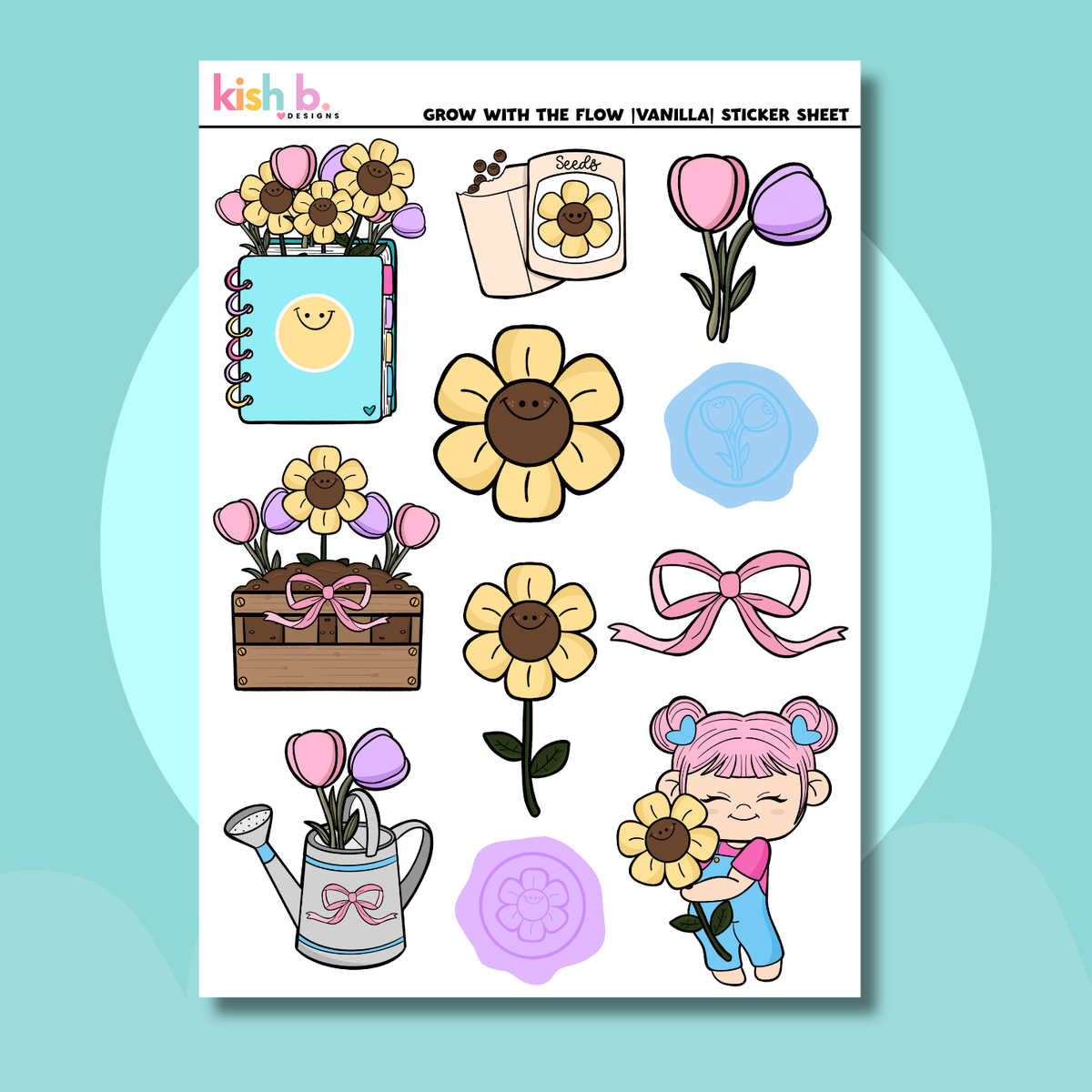 Grow With The Flow |Journal| Character| Sticker Sheet