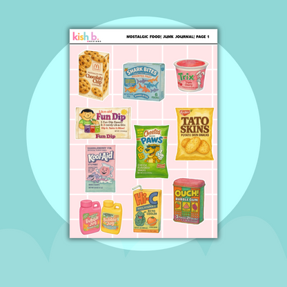 Nostalgic Food |Journal| Sticker Sheet(s)