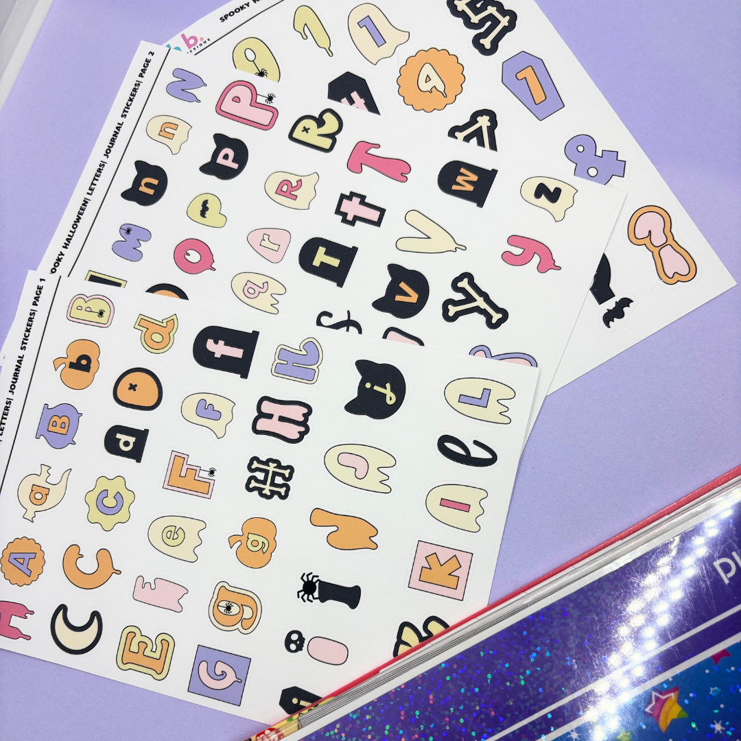 Spooky Halloween Letters | Journal Stickers