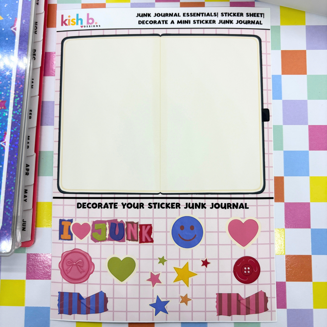 Junk Journal Essentials |Journal| Sticker Sheet(s)