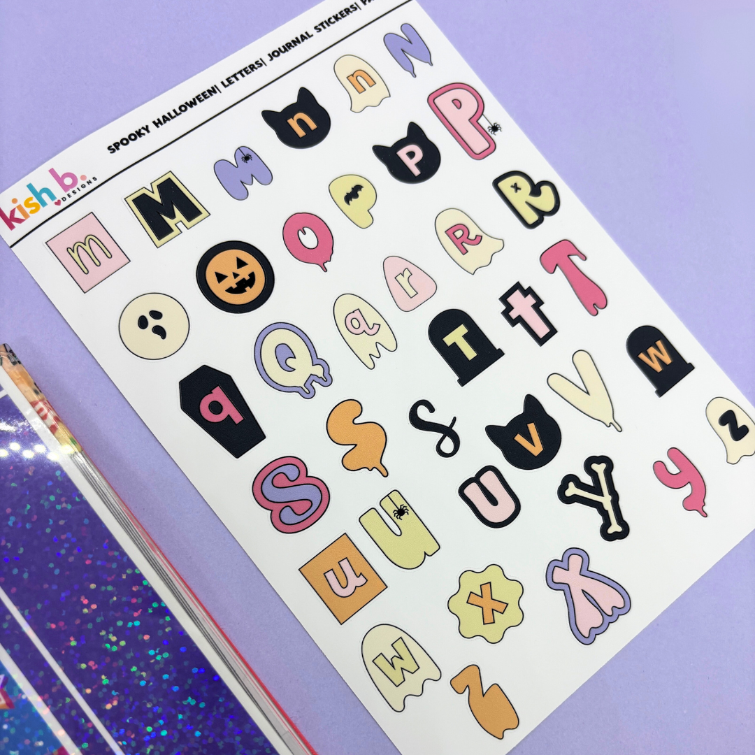 Spooky Halloween Letters | Journal Stickers