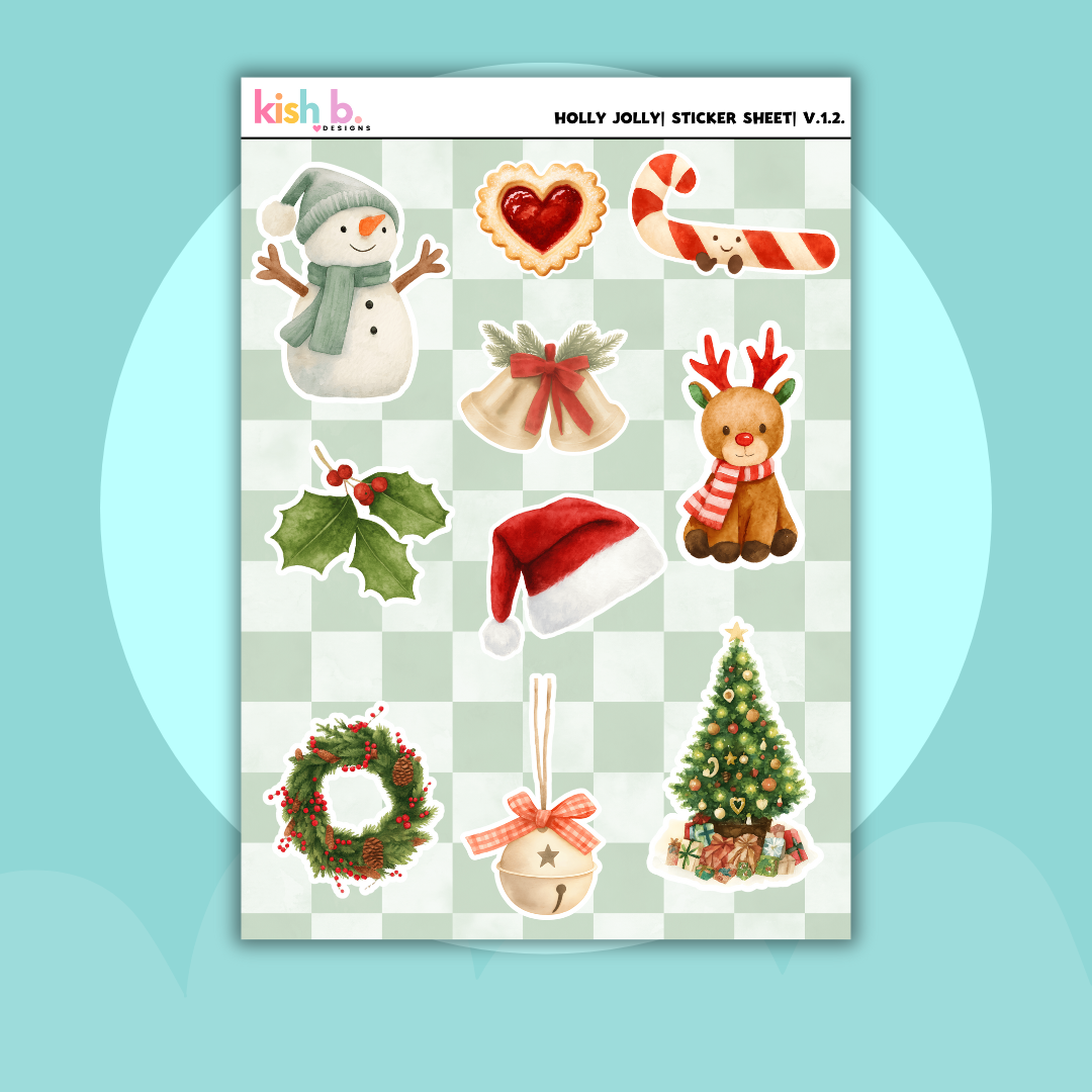 Holly Jolly |Journal| Sticker Sheet