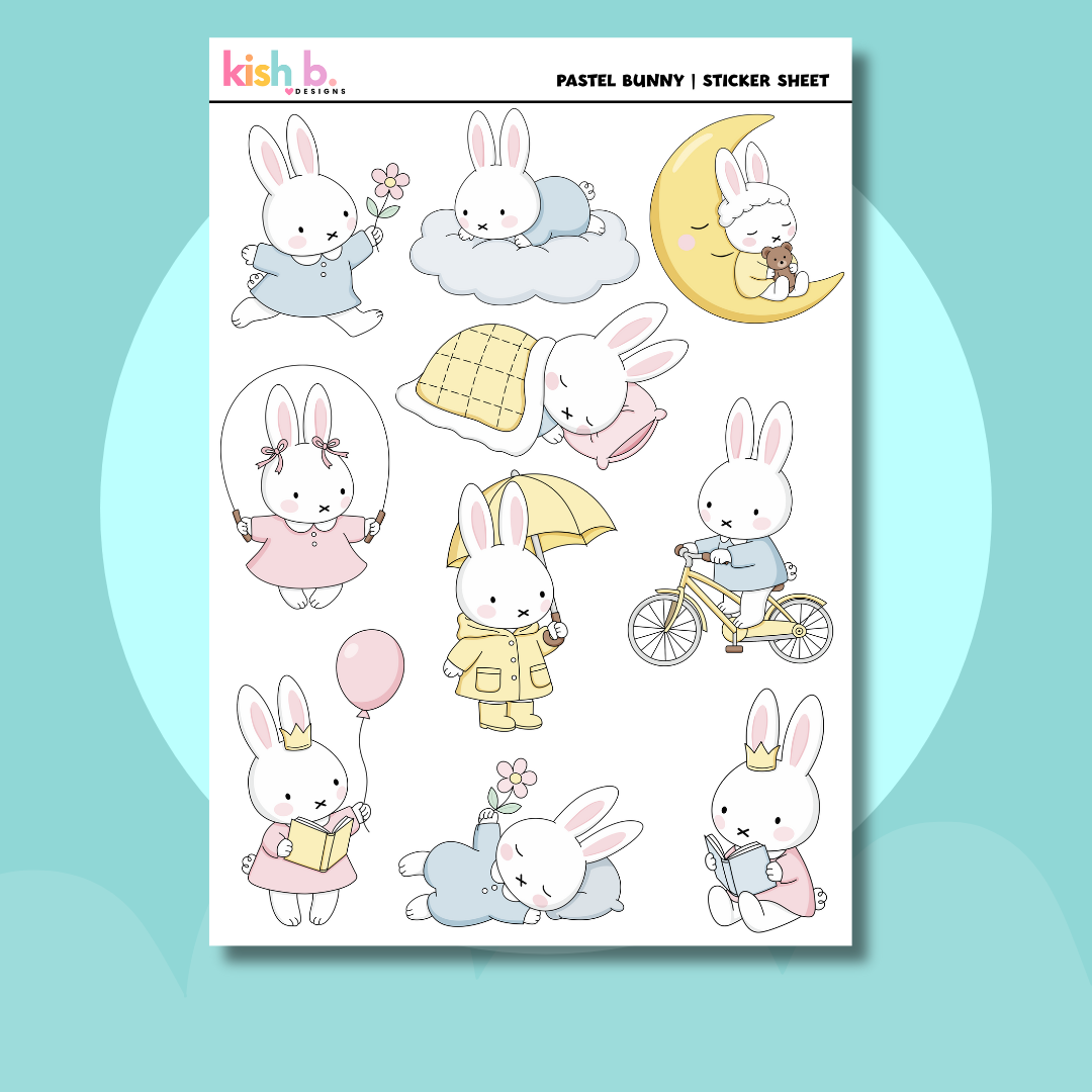 Pastel Bunny |Journal| Sticker Sheet