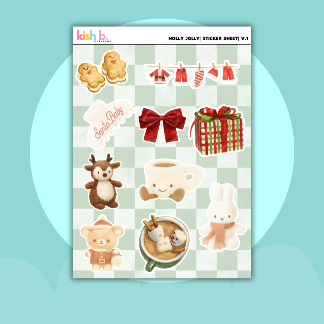 Holly Jolly |Journal| Sticker Sheet