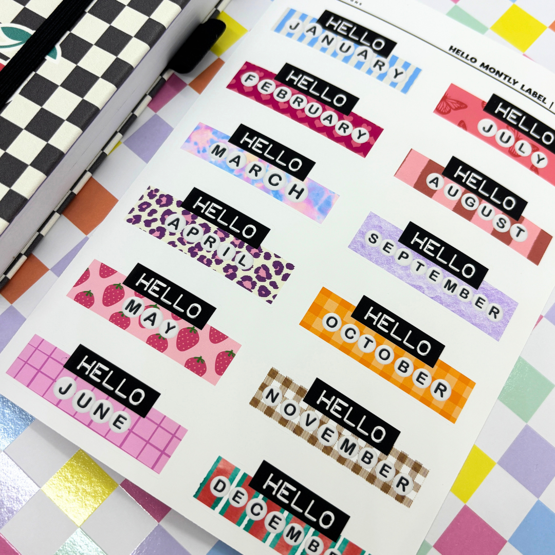 Hello Monthly  |Journal| Sticker Sheet