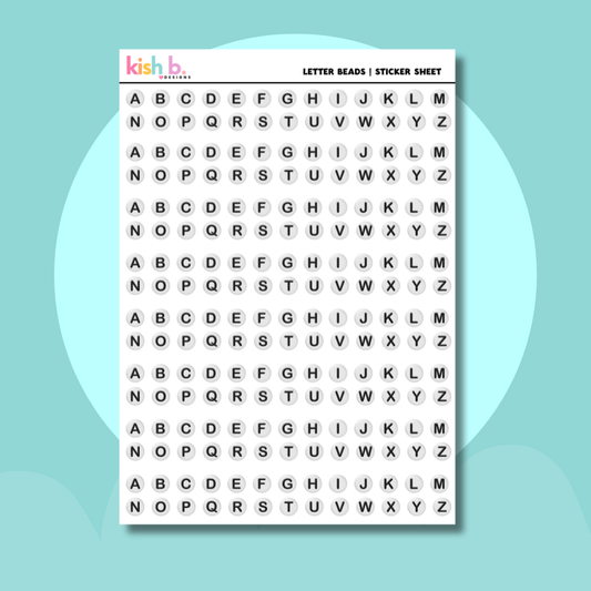 Letter Beads |Journal| Sticker Sheet