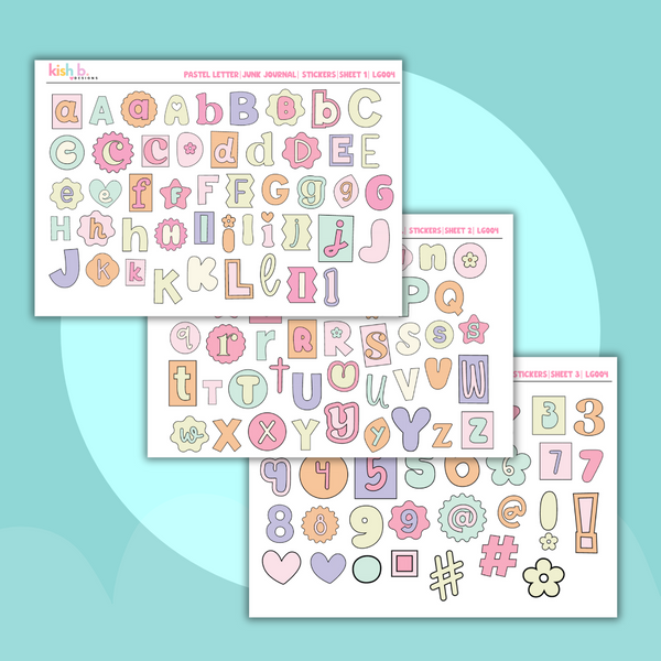 Paper Sticker Letters Design Pastel Letters | Journal Stickers – Simply Me, Kish