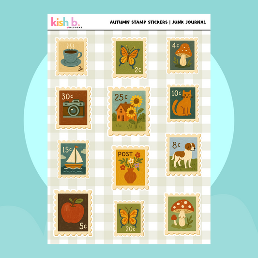 Autumn Stamp  |Journal| Sticker Sheet