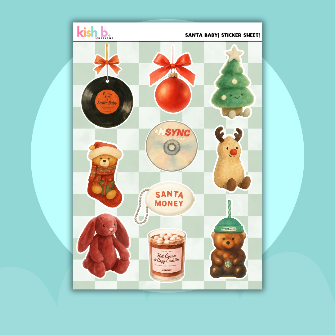 Santa Baby|Journal| Sticker Sheet