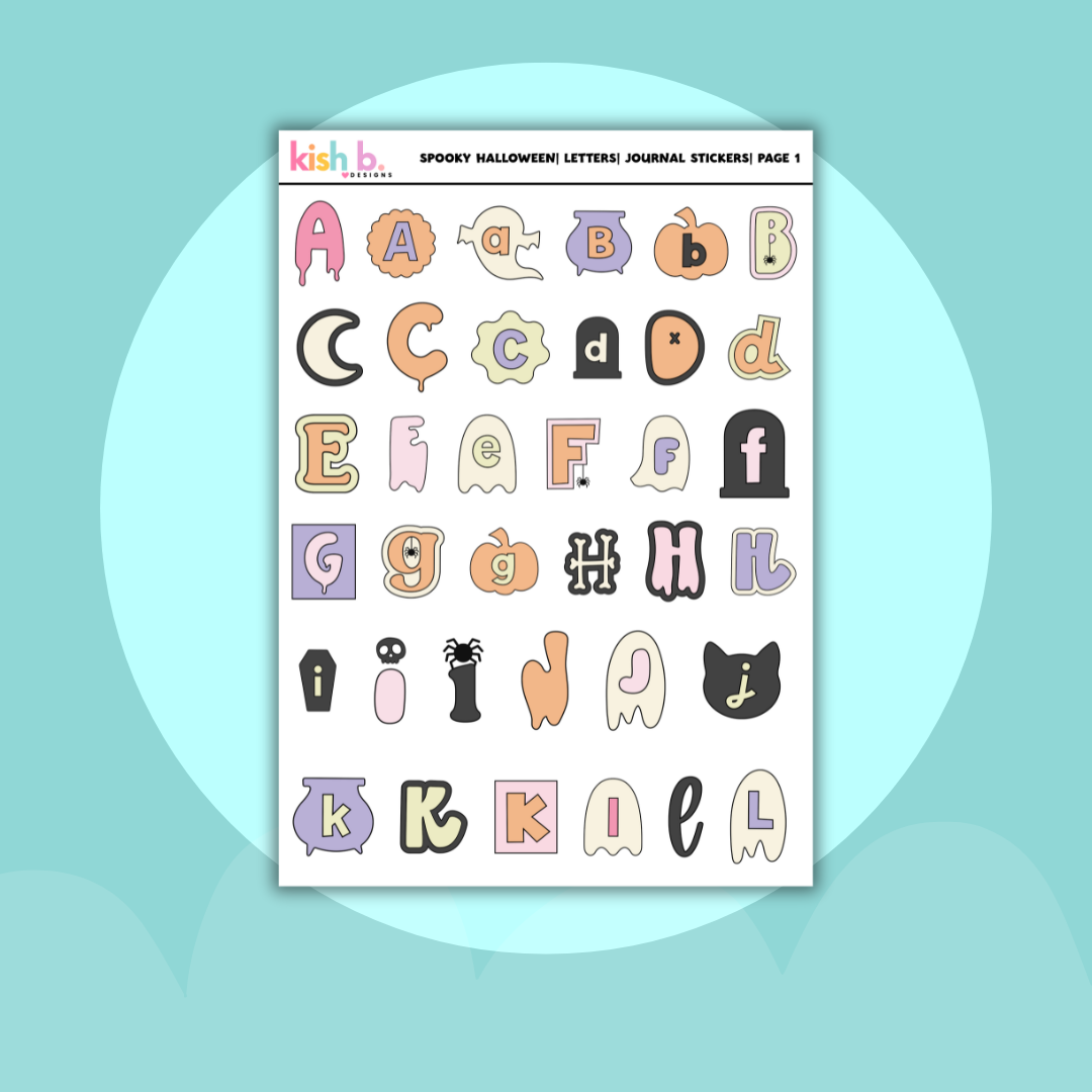 Spooky Halloween Letters | Journal Stickers