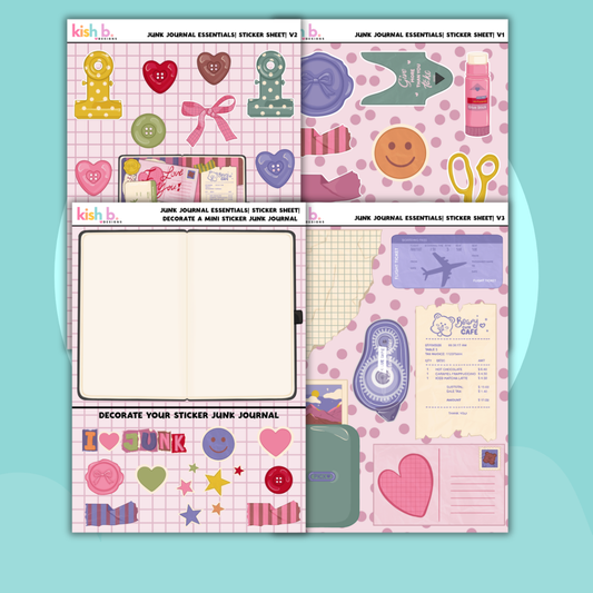 Junk Journal Essentials |Journal| Sticker Sheet(s)