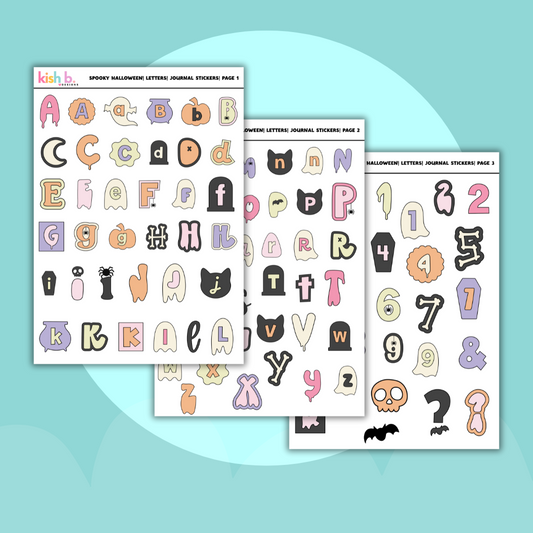 Spooky Halloween Letters | Journal Stickers