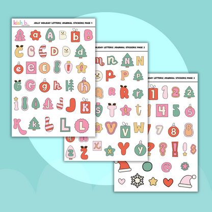 Jolly Holiday Letters | Journal Stickers
