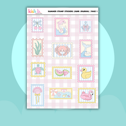 Summer Stamp |Journal| Sticker Sheet