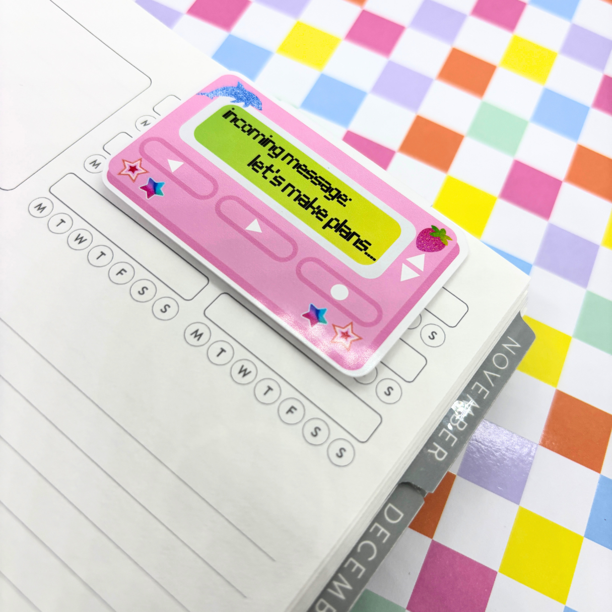 Let's Make Plans| Pager| Beeper|90's| Magnetic Bookmark