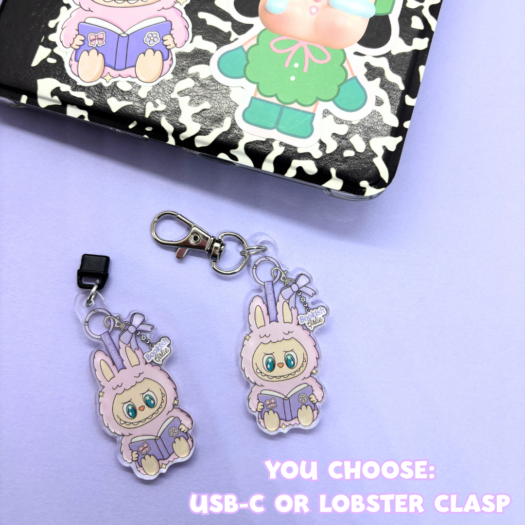 LaBookish Girlie| Bookish| Acrylic Charm| USB-C Charm