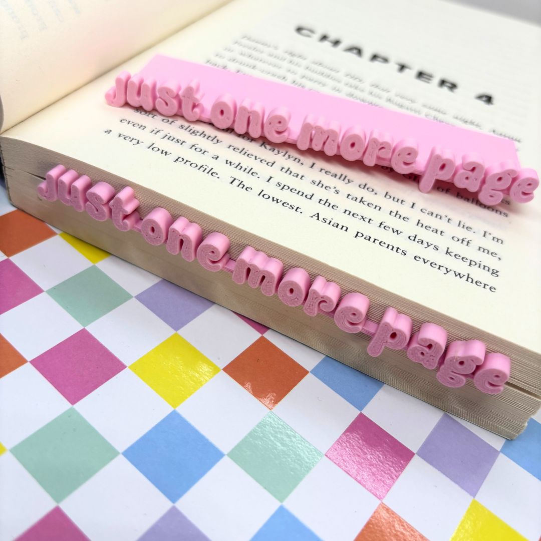 Just One More Page| 3-D| Bookmark