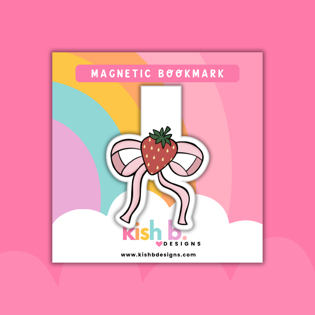 Strawberry Bow| Magnetic Bookmark