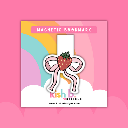 Strawberry Bow| Magnetic Bookmark