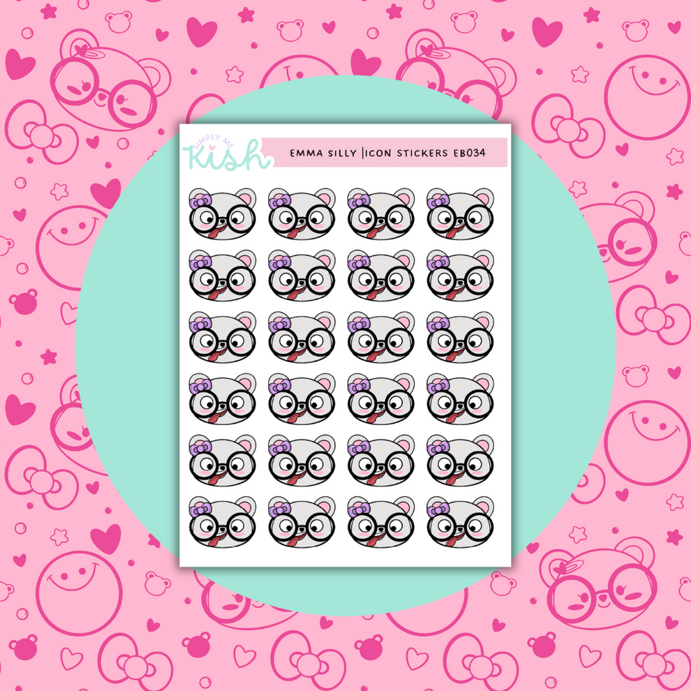 Silly| Emma Bear| Emoti| Sticker Sheet – Simply Me, Kish