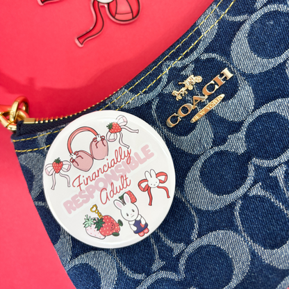Financially Responsible Adult | Strawberry Trinkets| Pin Back Button Pack