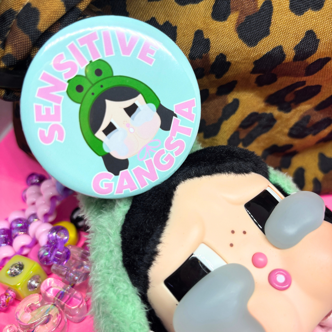Sensitive Gangsta| Large| Pin Back Button