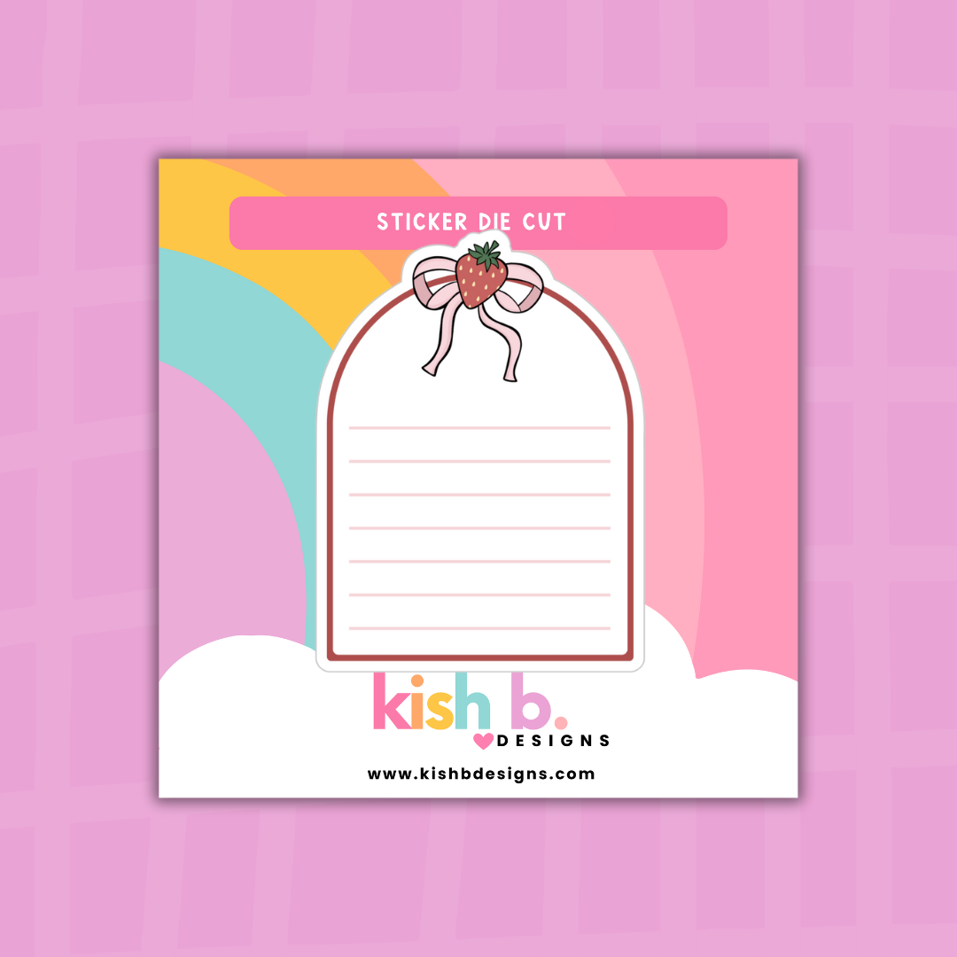 Strawberry Trinkets|Note|Journal| Sticker Die Cut(s)