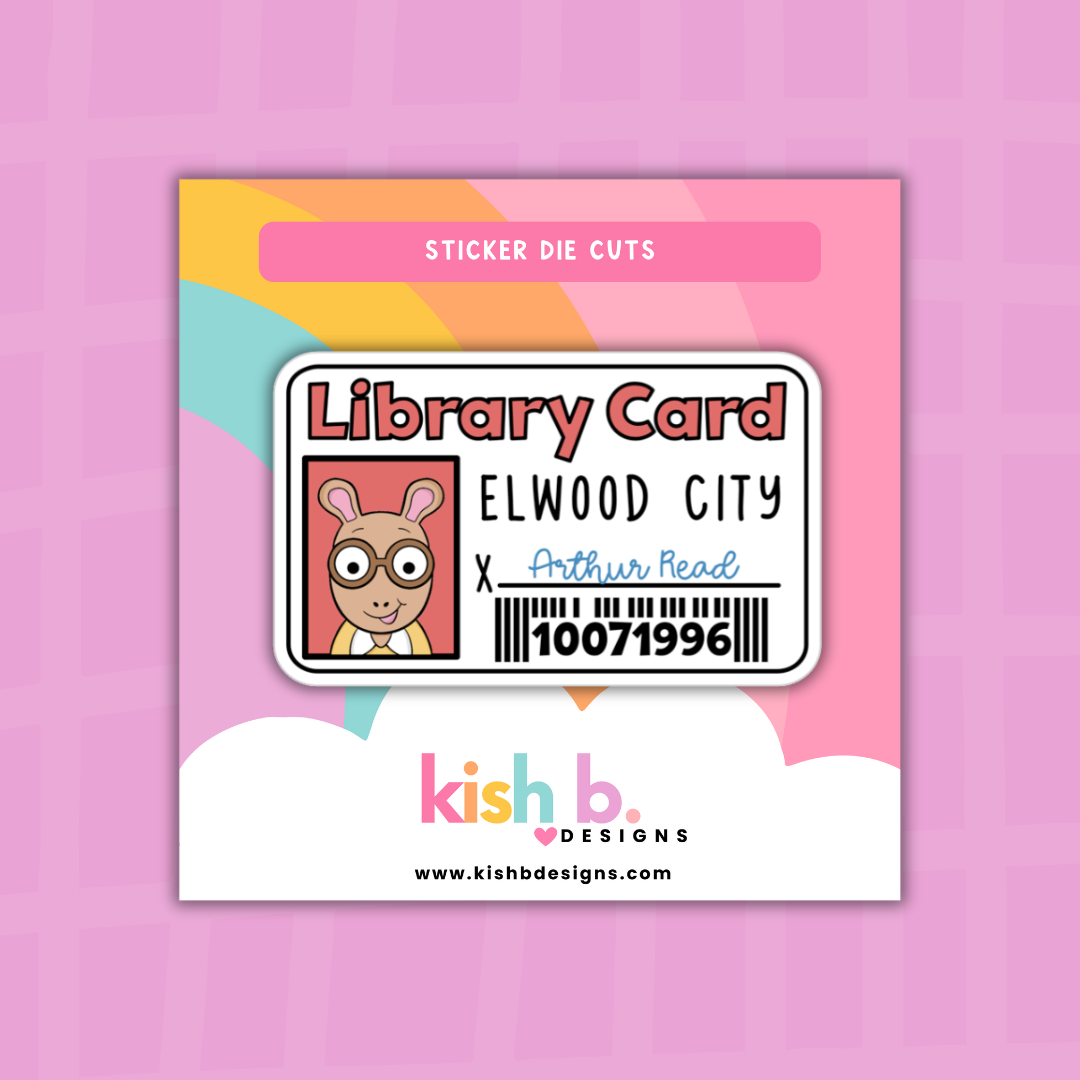 Library Card Stickers Mr. Read's Library Card | Sticker Die Cut – Simply Me, Kish