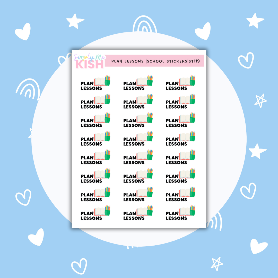 Plan Lessons| School Stickers – Simply Me, Kish
