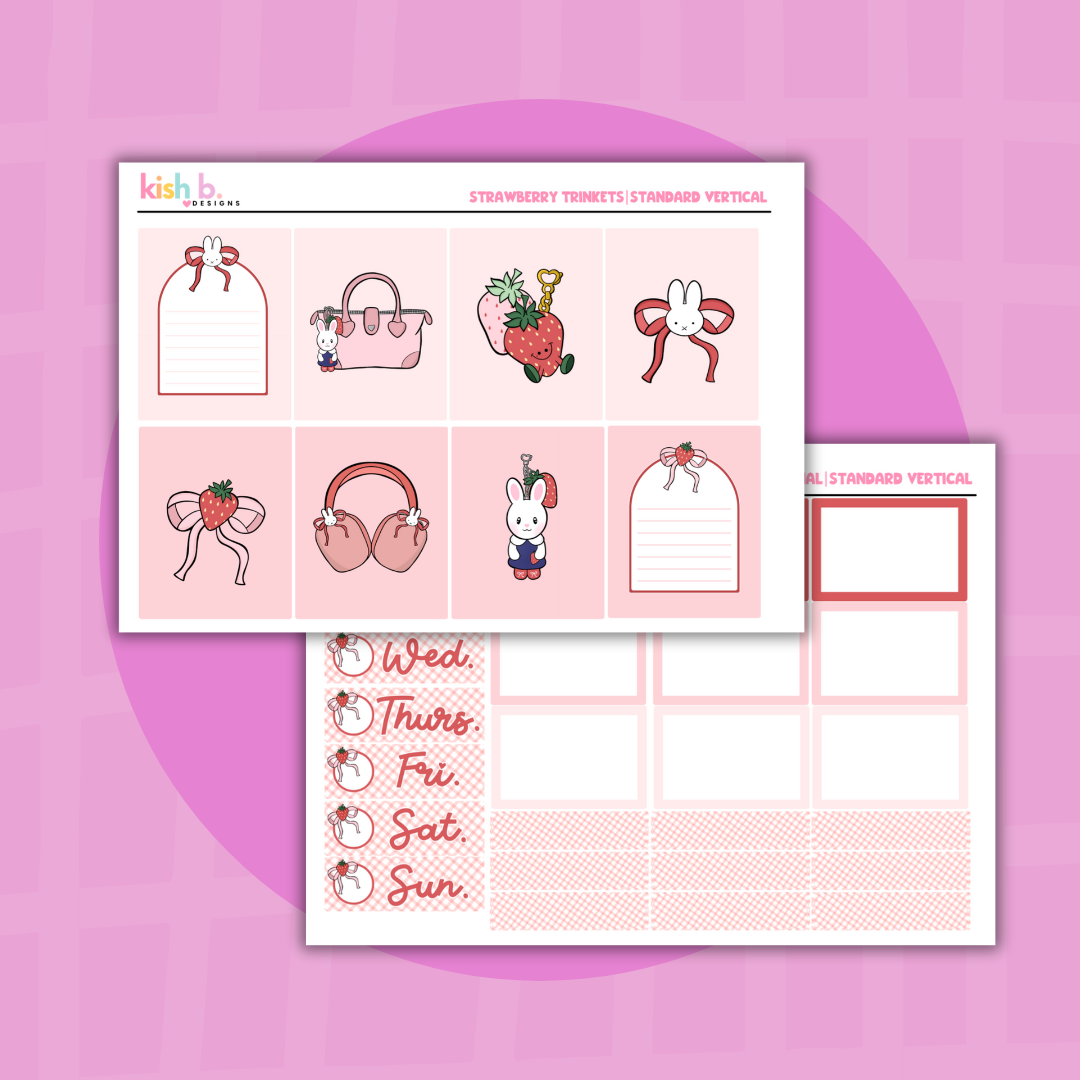 Strawberry Trinkets | Standard Vertical | Planner Kit