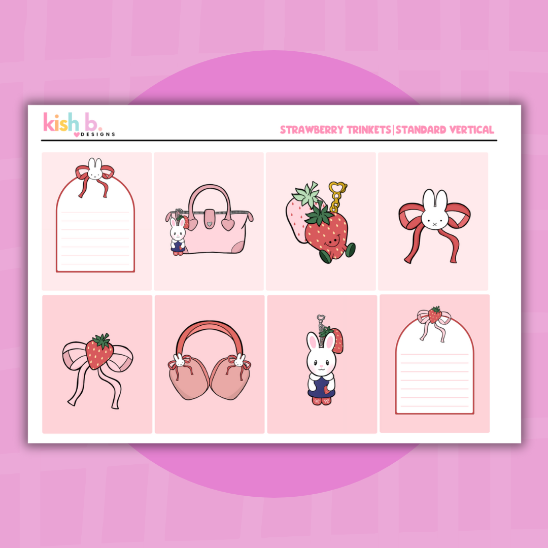 Strawberry Trinkets | Standard Vertical | Planner Kit