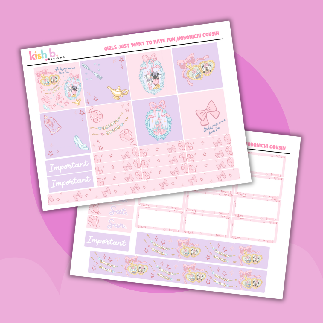 Girls Just Want To Have Fun| Hobonichi Cousin| Planner Kit