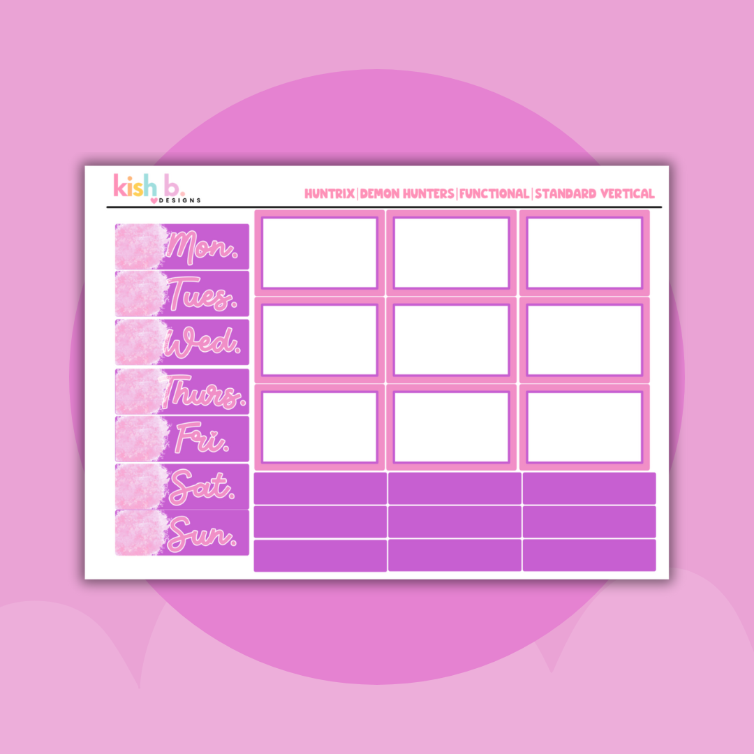 Huntrix| KPop| Demon Hunter | Standard Vertical | Planner Kit