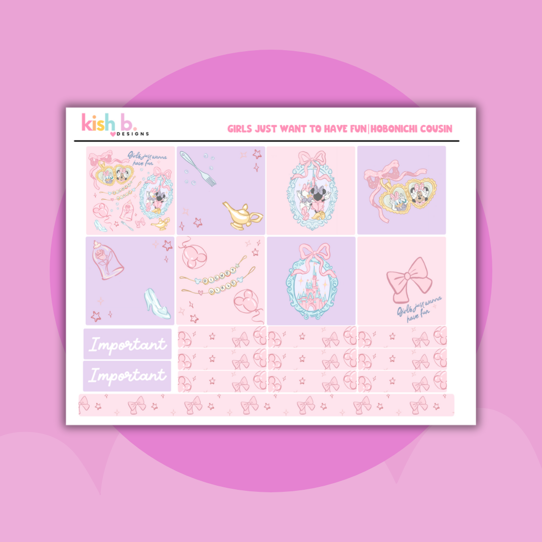 Girls Just Want To Have Fun| Hobonichi Cousin| Planner Kit