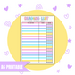A6 Reading List | Full Page Digital Sticker |
